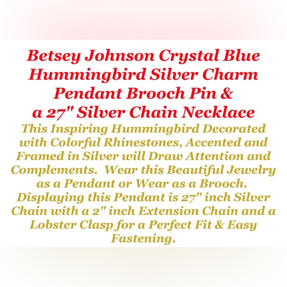 💯 Stunning Hummingbird necklace/brooch🤩❤️ - Picture 4 of 4